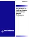 Picture of QC20:2011 SPECIFICATION FOR AWS CERTIFICATION OF RESISTANCE WELDING TECHNICIANS (HISTORICAL)