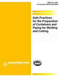 Picture of F4.1:2007 SAFE PRACTICES FOR THE PREPARATION OF CONTAINERS AND PIPING FORWELDING AND CUTTING (HISTORICAL)