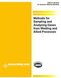 Picture of F1.5M:2003 METHODS FOR SAMPLING AND ANALYZING GASES FROM WELDING AND ALLIED PROCESSES (HISTORICAL)