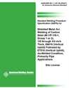 Picture of B2.1-1-201:1996(R2007) STANDARD WELDING PROCEDURE SPECIFICATION (SWPS) FOR SHIELDED METAL ARC WELDING OF CARBON STEEL, (M-1/P-1/S-1, GROUP 1 OR 2), 1/8 THROUGH 3/4 INCH THICK, E6010 (VERTICAL UPHILL) FOLLOWED BY E7018 (VERTICAL UPHILL), AS-WELDED CONDITION (HISTORICAL)