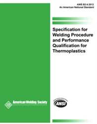 Picture of B2.4:2012 SPECIFICATION FOR WELDING PROCEDURE AND PERFORMANCE QUALIFICATION FOR THERMOPLASTICS (HISTORICAL)