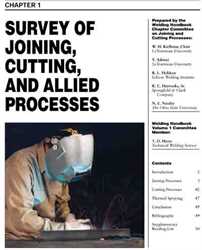 Picture of WHC1.01 SURVEY OF JOINING, CUTTING, AND ALLIED PROCESSES