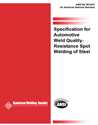 Picture of D8.1M:2007 SPECIFICATION FOR AUTOMOTIVE WELD QUALITY RESISTANCE SPOT WELDING OF STEEL (HISTORICAL)