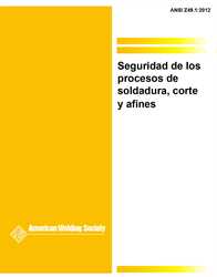 Picture of Z49.1:2012 SEGURIDAD DE LOS PROCESOS DE SOLDADURA, CORTE Y AFINES (SPANISH)