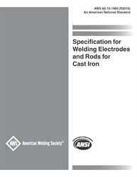 Picture of A5.15:1990(R2016) SPECIFICATION FOR WELDING ELECTRODES AND RODS FOR CAST IRON (HISTORICAL)