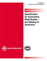 Picture of D8.14M:2017 SPECIFICATION FOR AUTOMOTIVE WELD QUALITY  ARC WELDING OF ALUMINUM