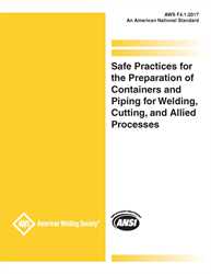 Picture of F4.1:2017 SAFE PRACTICES FOR THE PREPARATION OF CONTAINERS AND PIPING FOR WELDING, CUTTING, AND  ALLIED PROCESSES