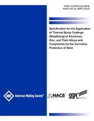 Picture of C2.23M/C2.23:2018 SPECIFICATION FOR THE APPLICATION OF THERMAL SPRAY COATINGS (METALLIZING) OF ALUMINUM , ZINC,AND THEIR ALLOYS AND COMPOSITES FOR THE CORROSION PROTECTION OF STEEL