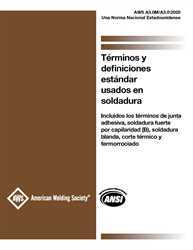 Picture of A3.0M/A3.0:2020  TÉRMINOS Y DEFINICIONES  ESTÁNDAR USADOS EN SOLDADURA (SPANISH)