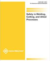 Picture of Z49.1:2021 SAFETY IN WELDING, CUTTING, AND ALLIED PROCESSES