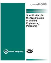Picture of B5.16:2025 - SPECIFICATION FOR THE QUALIFICATION OF WELDING ENGINEERS