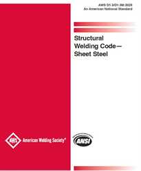 Picture of D1.3/D1.3M:2025 - STRUCTURAL WELDING CODE - SHEET STEEL